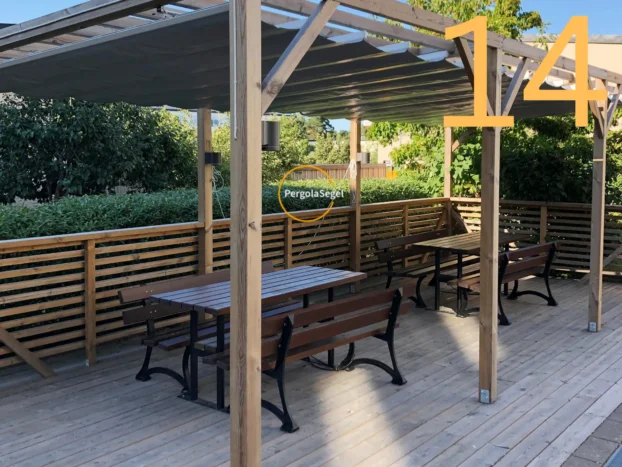 Pergolamarkis vid uteplats i Lindome - Projekt nr 14