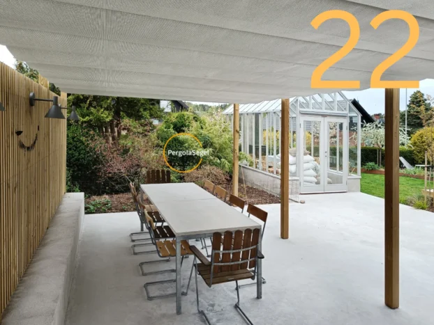 Pergolamarkis vid uteplats i Askim - Projekt nr 22