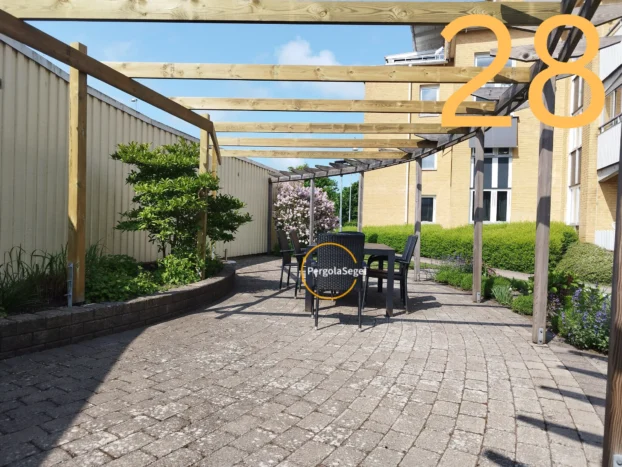 Pergolamarkis vid uteplats i Ängelholm – Projekt nr 28