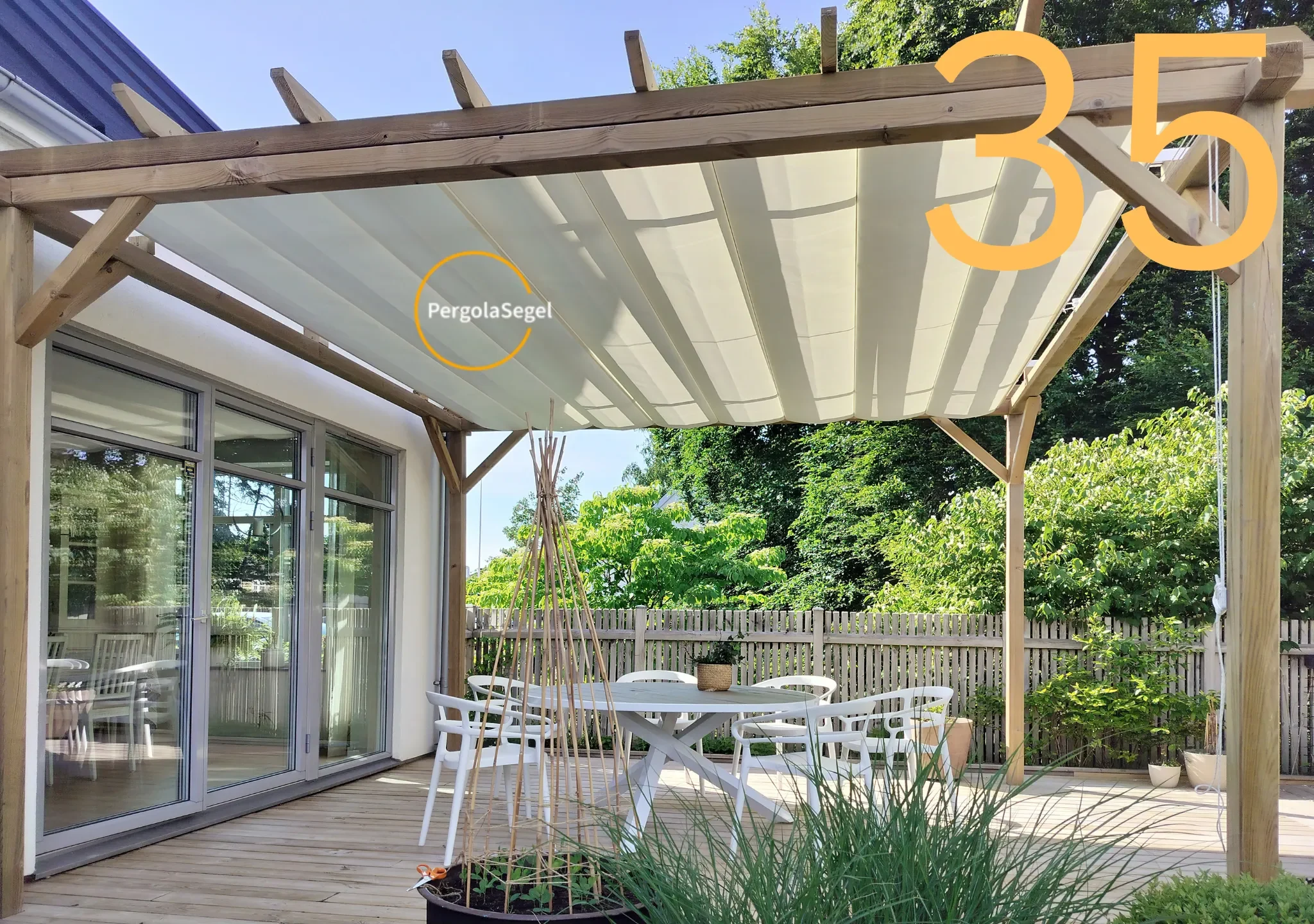 Pergolamarkis vid uteplats i Helsingborg – Projekt nr 35