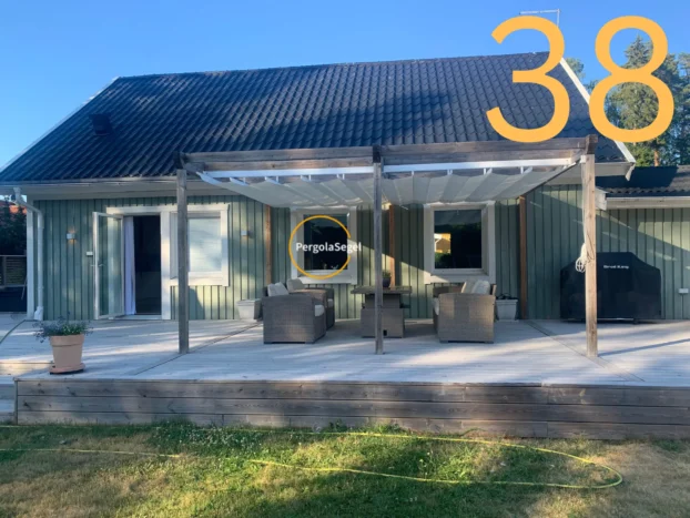 Pergolamarkis vid uteplats i Nacka – Projekt nr 38