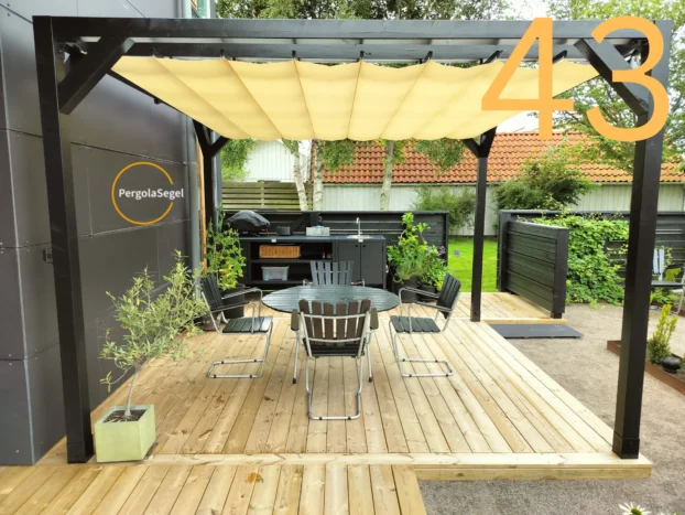 Pergolamarkis vid uteplats i Viken – Projekt nr 43