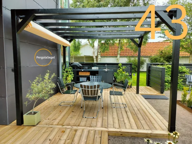 Pergolamarkis vid uteplats i Viken – Projekt nr 43