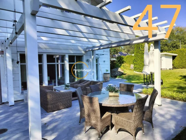 Pergolamarkis vid uteplats i Ingarö – Projekt nr 47