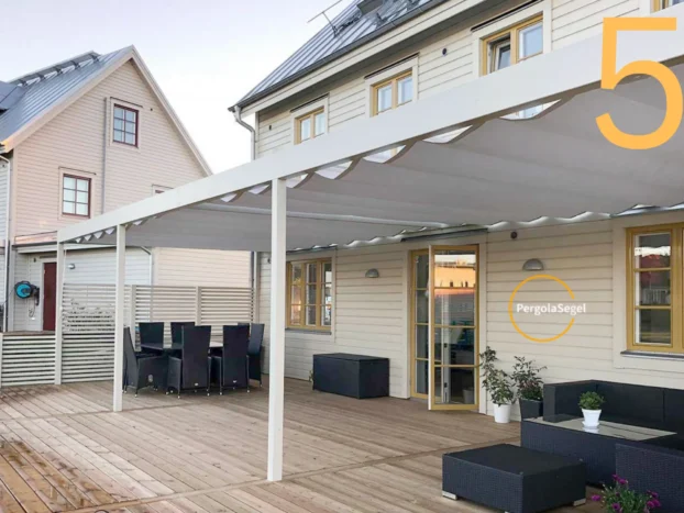 Pergolamarkis vid uteplats i Sollentuna - Projekt nr 5