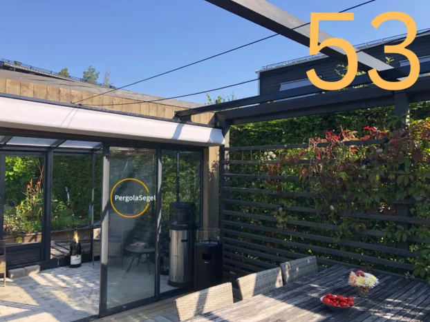 Pergolamarkis vid uteplats i Nacka – Projekt nr 53