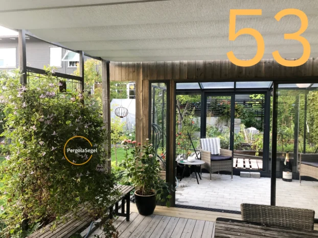 Pergolamarkis vid uteplats i Nacka – Projekt nr 53