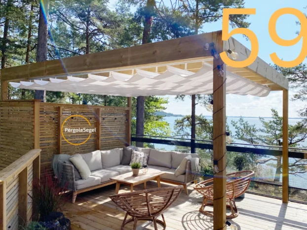 Pergolamarkis vid uteplats i Ingarö - Projekt nr 59