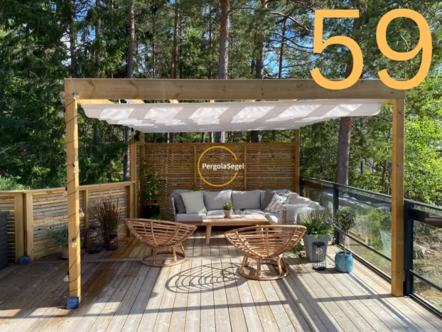 Pergolamarkis vid uteplats i Ingarö - Projekt nr 59