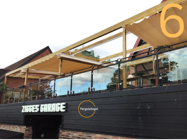 Pergolamarkis på stor uteservering, Halmstad - Projekt nr 6