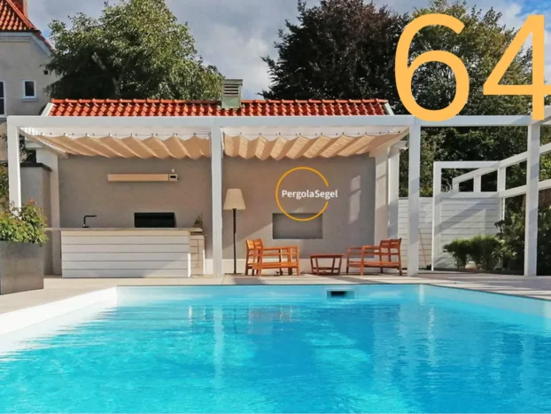 Pergolamarkis vid pool i Helsingborg - Projekt nr 64