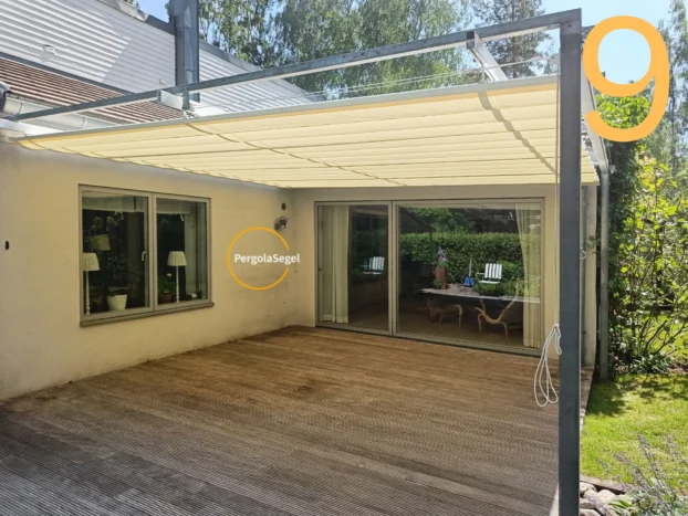 Pergolamarkis vid uteplats i Landskrona - Projekt nr 9