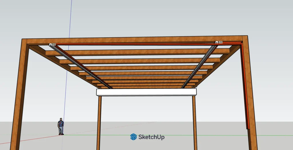 pergolamarkis öppning och stängning 3d ritning 3