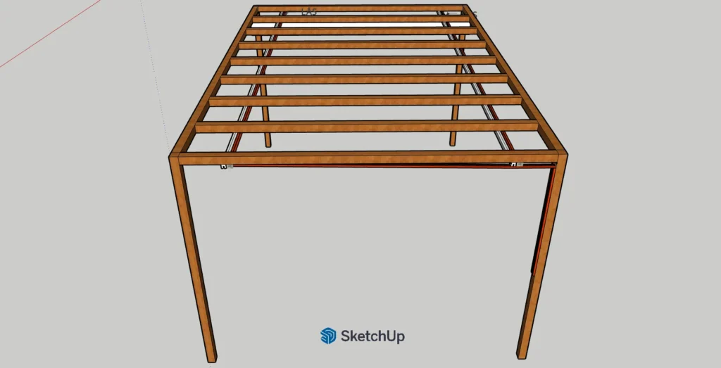 pergolamarkis öppning och stängning 3d ritning 4